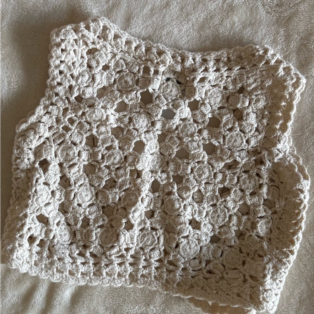 GAP Baby Crochet Vest in Cream - Picture 2 of 4